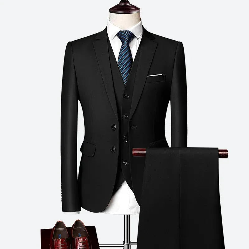 GRANTON® 3-Piece Men's Slim Fit Wedding Suit