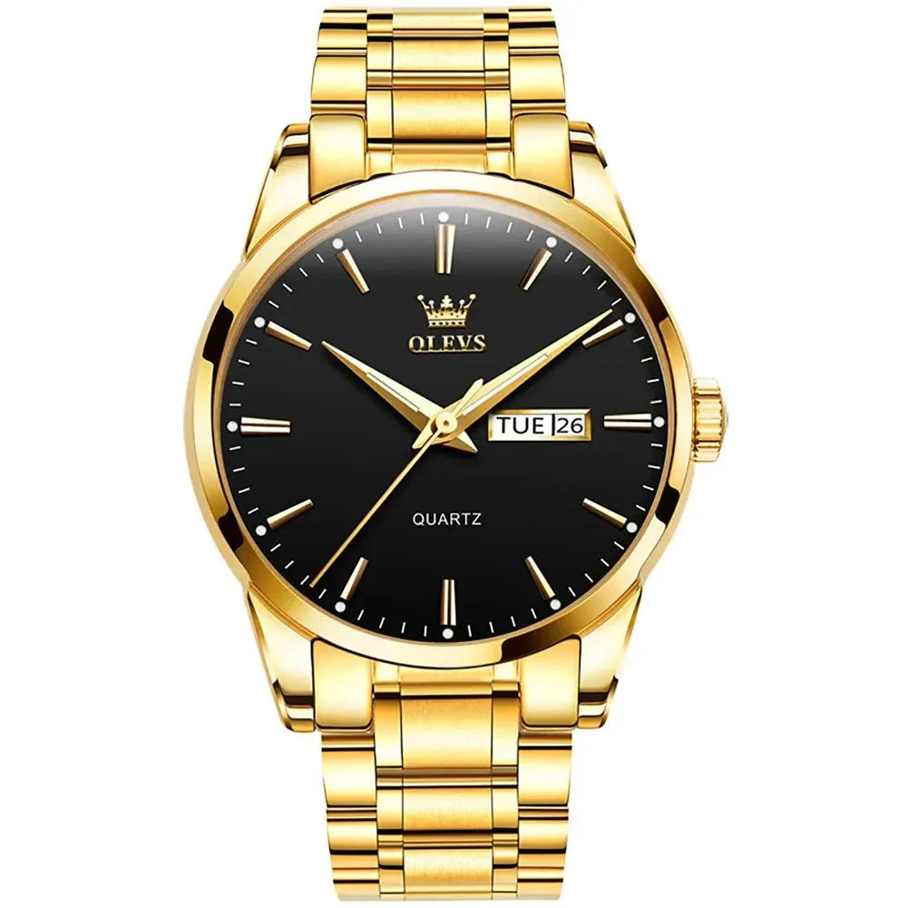 GABRIEL® Classic Gold Stainless Steel Men’s Quartz Wristwatch