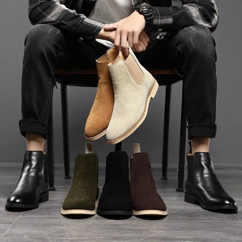 MANI® Retro Suede Genuine Leather Chelsea Boots for Men