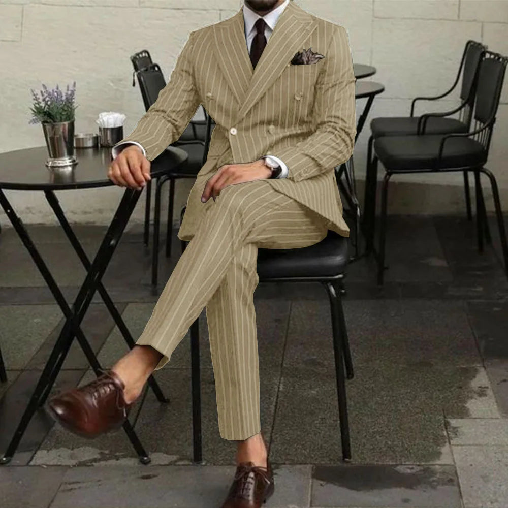 EDUARD® Men's Two Piece Double-Breasted Slim-Fit Suit