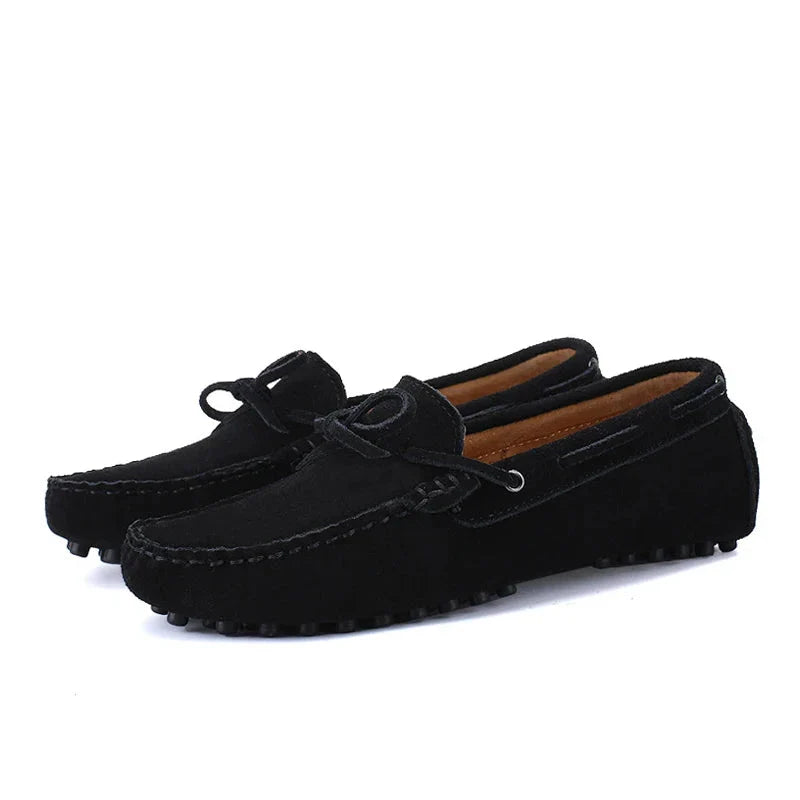VANDOR® Summer Breeze Men’s Leather Loafers – Breathable Green Casual Shoes for Daily Comfort