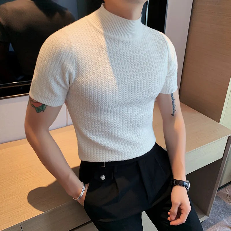 GRANDINI® Men Short Sleeve Knitted Sweater