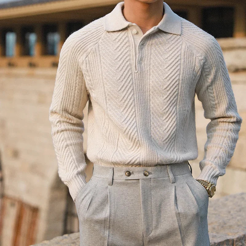MERINOIS® Autumn/Winter Thickened Knitted Lapel Sweater for Men