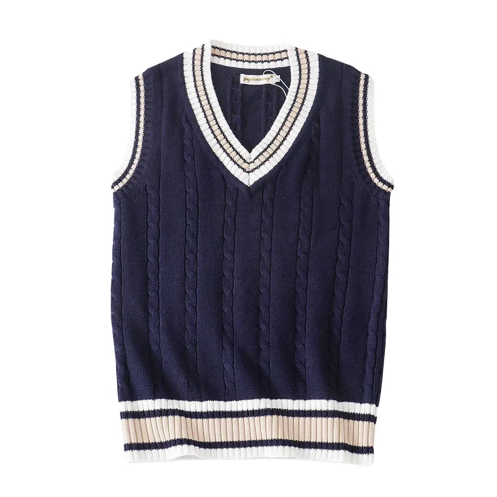 ANDREA® V-neck Retro Sweater