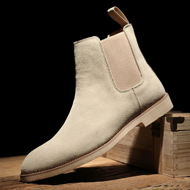 MANI® Retro Suede Genuine Leather Chelsea Boots for Men