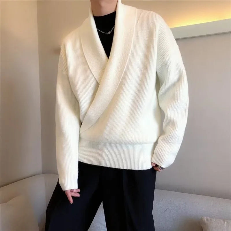 PONCHE® Vintage Wrap V Neck Sweater