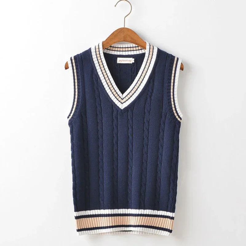 ANDREA® V-neck Retro Sweater
