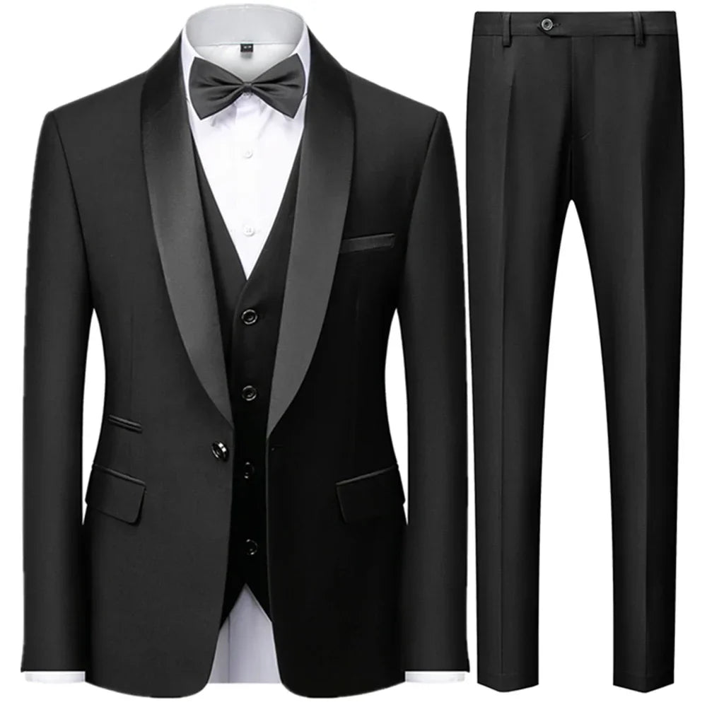OXFORDIAN® Men’s Wedding Color-Block Collar Suit