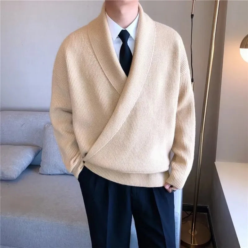 PONCHE® Vintage Wrap V Neck Sweater