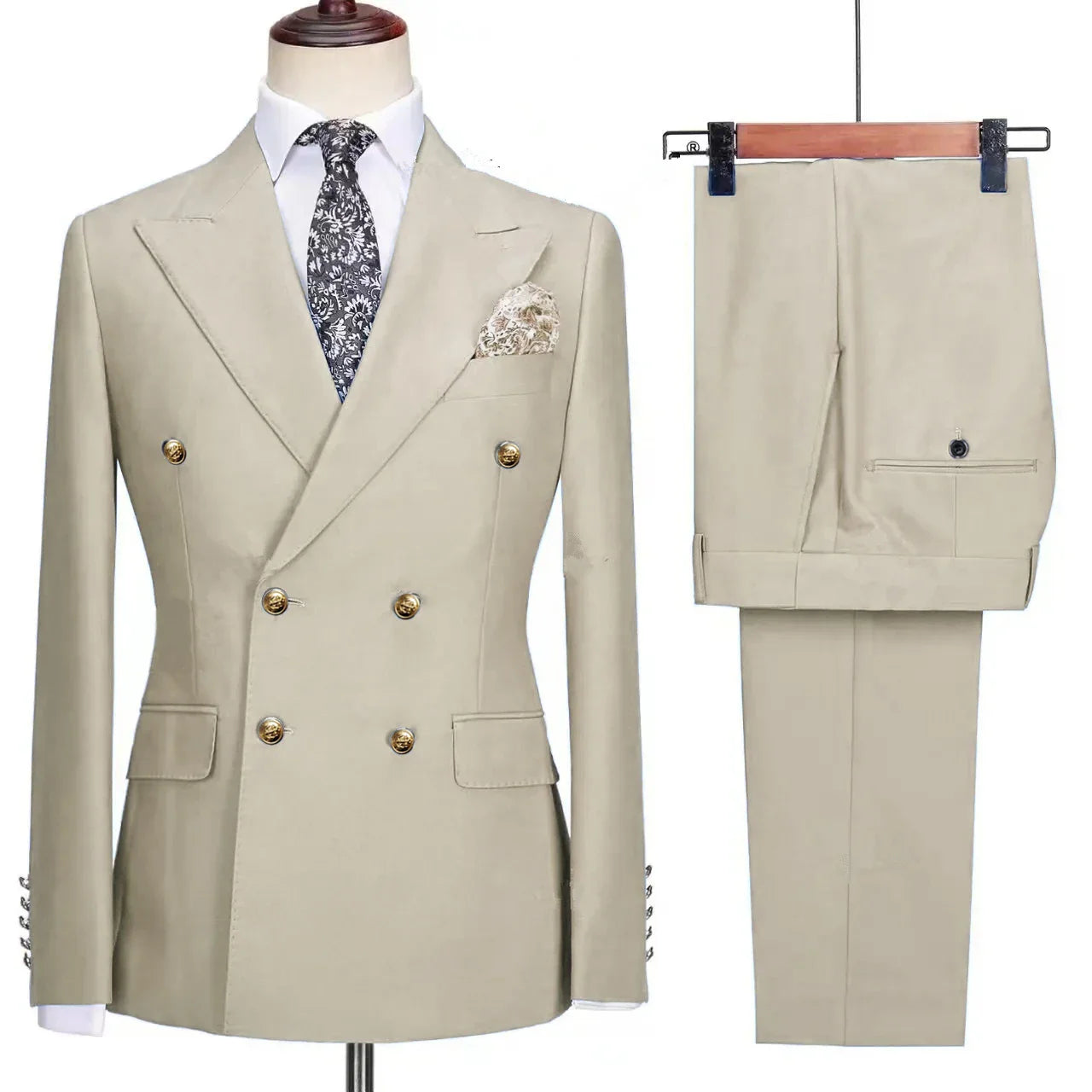 RENNEI® Slim Fit Suit Blazers Jacket Pants