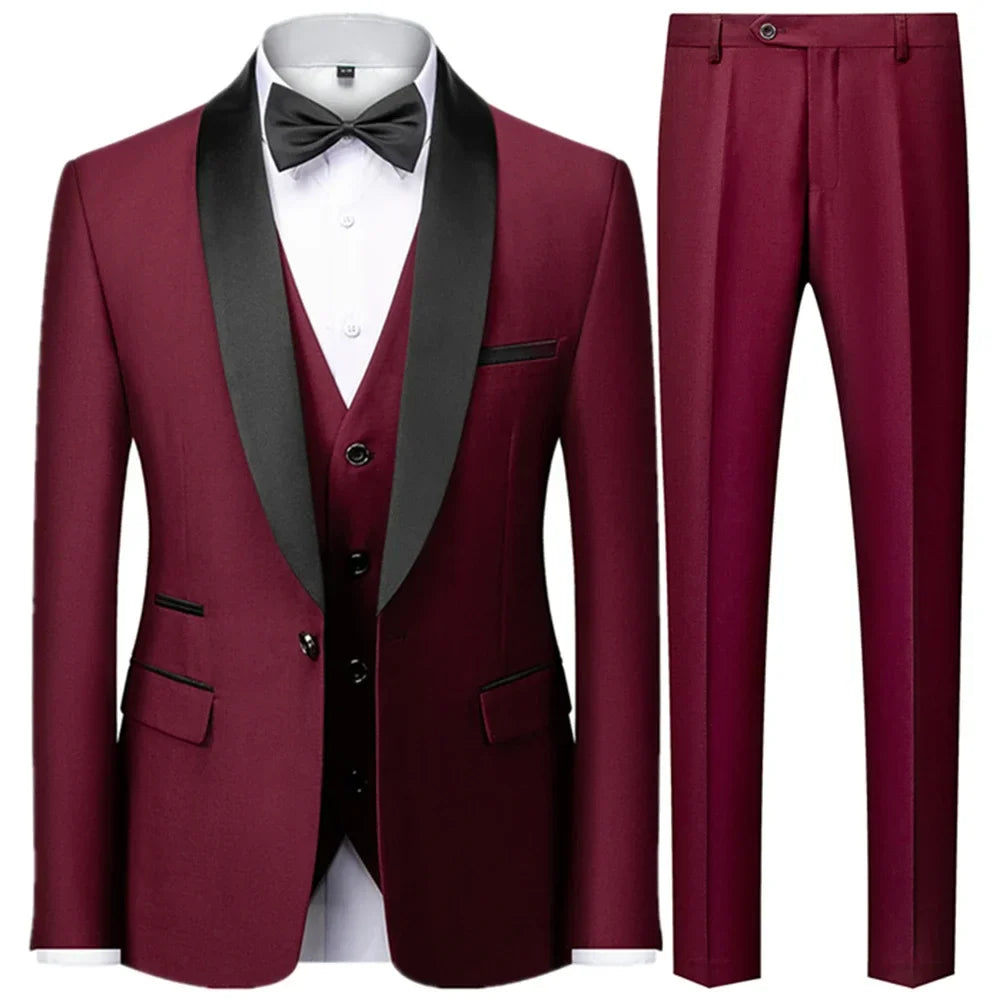 OXFORDIAN® Men’s Wedding Color-Block Collar Suit