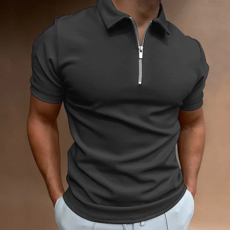 VICENZO® Men's Polo Shirt Collar Zipper