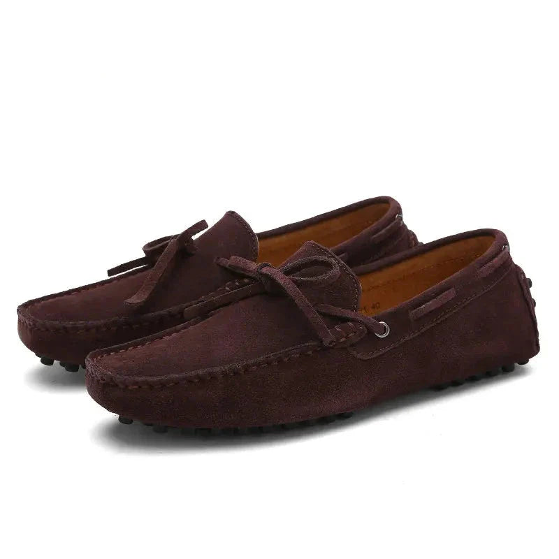 VANDOR® Summer Breeze Men’s Leather Loafers – Breathable Green Casual Shoes for Daily Comfort