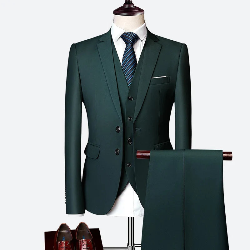 GRANTON® 3-Piece Men's Slim Fit Wedding Suit