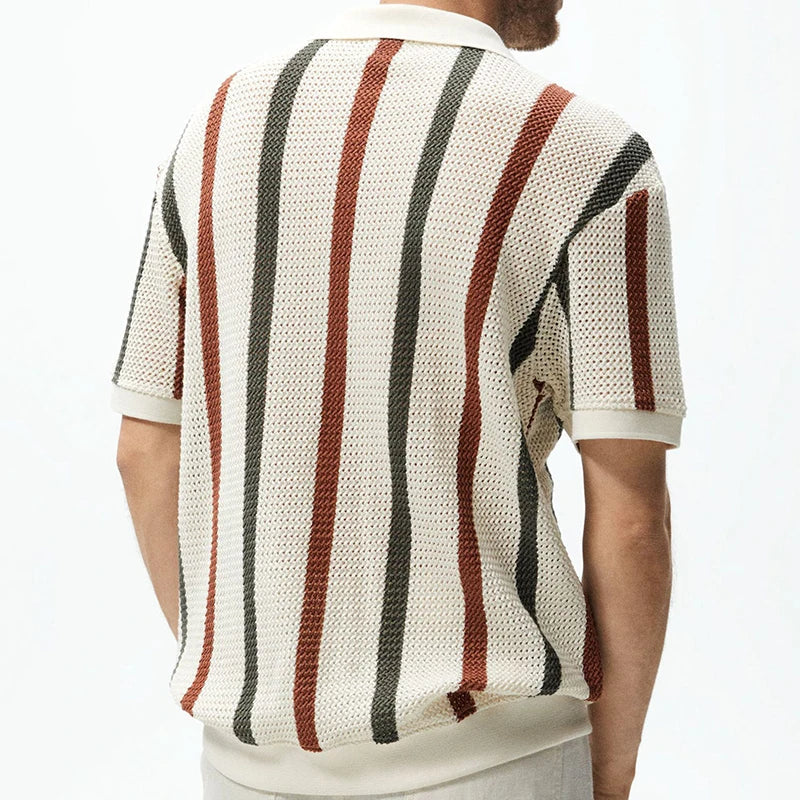 DAIKI® Lapel Short-sleeved Knit Polo Shirt