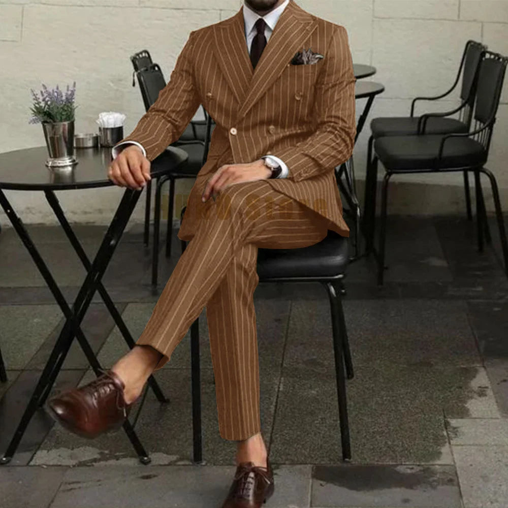 EDUARD® Men's Two Piece Double-Breasted Slim-Fit Suit