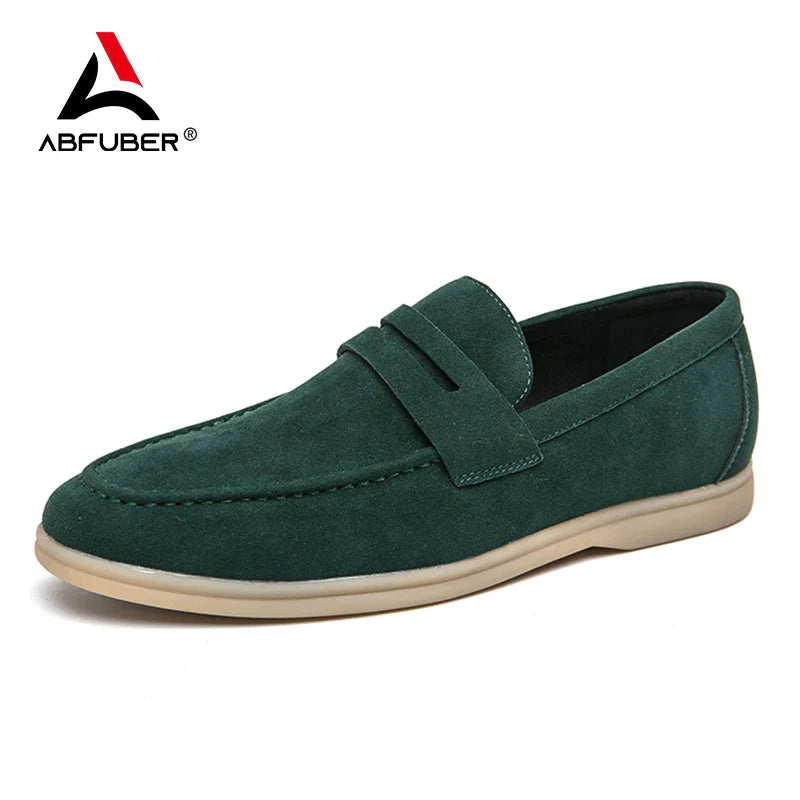 LEANDRO® Classic Soft Suede Penny Loafers for Men