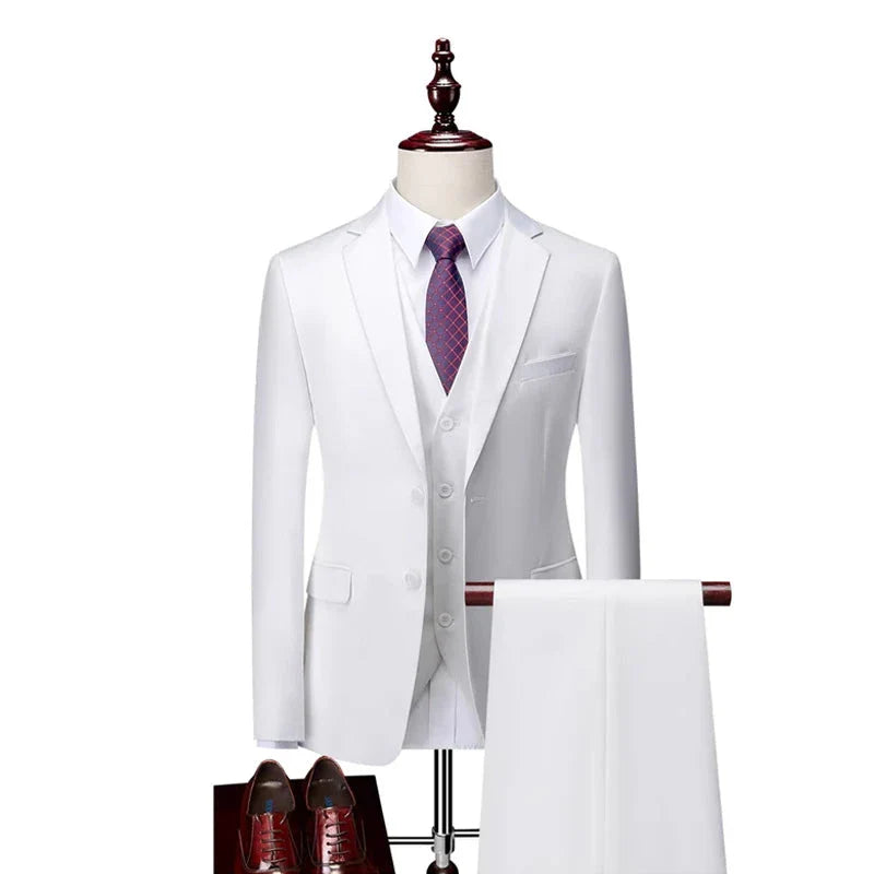 DANTE® High-End Three-Piece Formal Men’s Suit – Jacket, Vest, and Pants