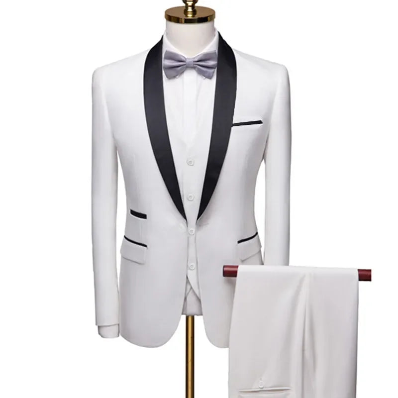 DORCHESTER® Men’s Skinny 3-Piece Tuxedo Suit – Ultimate Formal Elegance for Weddings, Proms, and Special Occasions