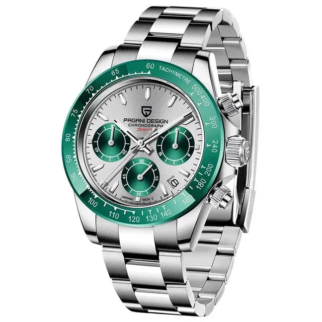 CASMONT® 40mm V2 Quartz Chronograph – Retro Sapphire Stainless Steel Waterproof Watch for Men