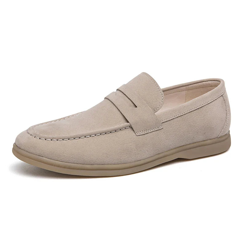 LEANDRO® Classic Soft Suede Penny Loafers for Men