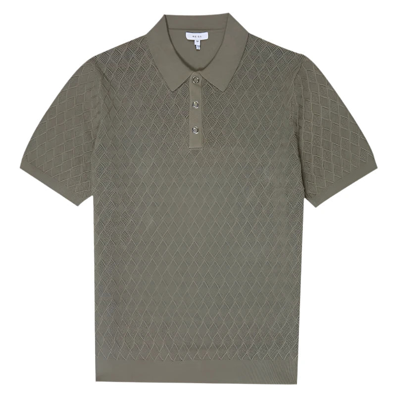 ROCHESTER® 2024 Summer Men's Slim Knit Polo Shirt with Turn-Down Collar and Buttoned Detail