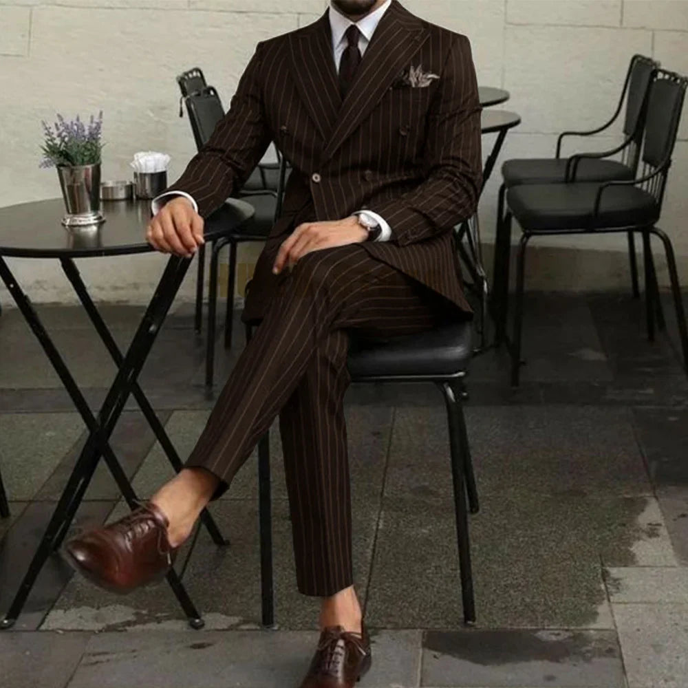 EDUARD® Men's Two Piece Double-Breasted Slim-Fit Suit