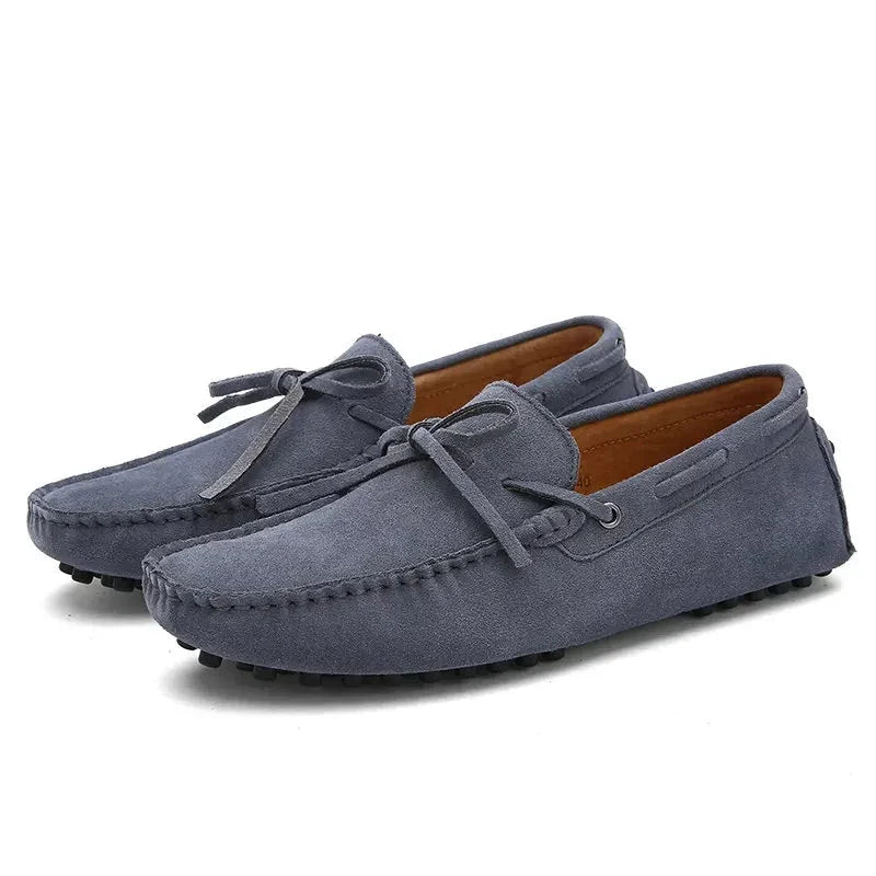 VANDOR® Summer Breeze Men’s Leather Loafers – Breathable Green Casual Shoes for Daily Comfort