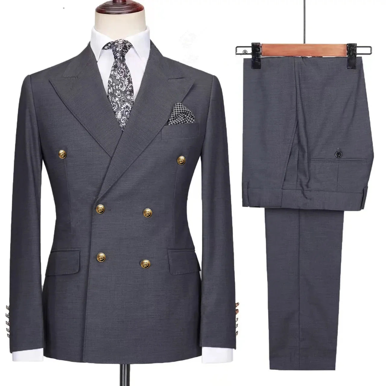 RENNEI® Slim Fit Suit Blazers Jacket Pants