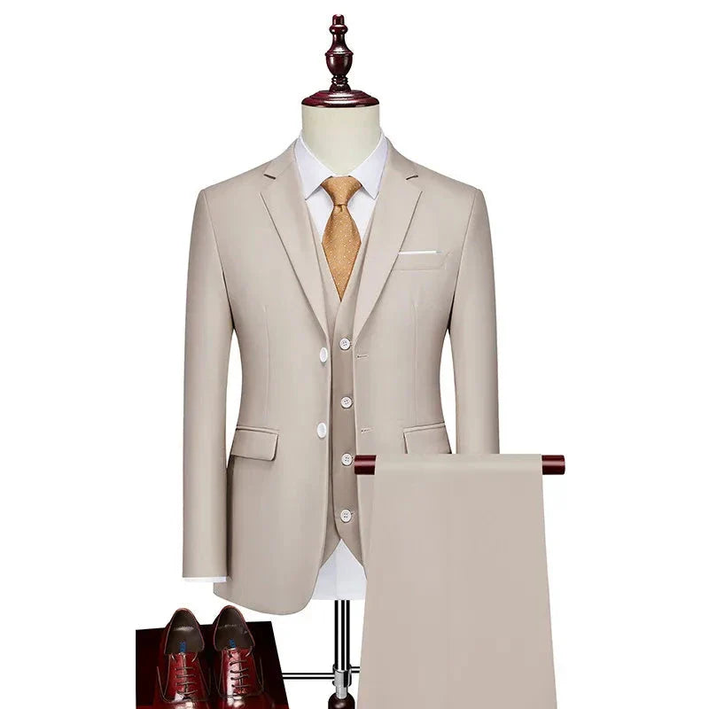 GRANTON® 3-Piece Men's Slim Fit Wedding Suit