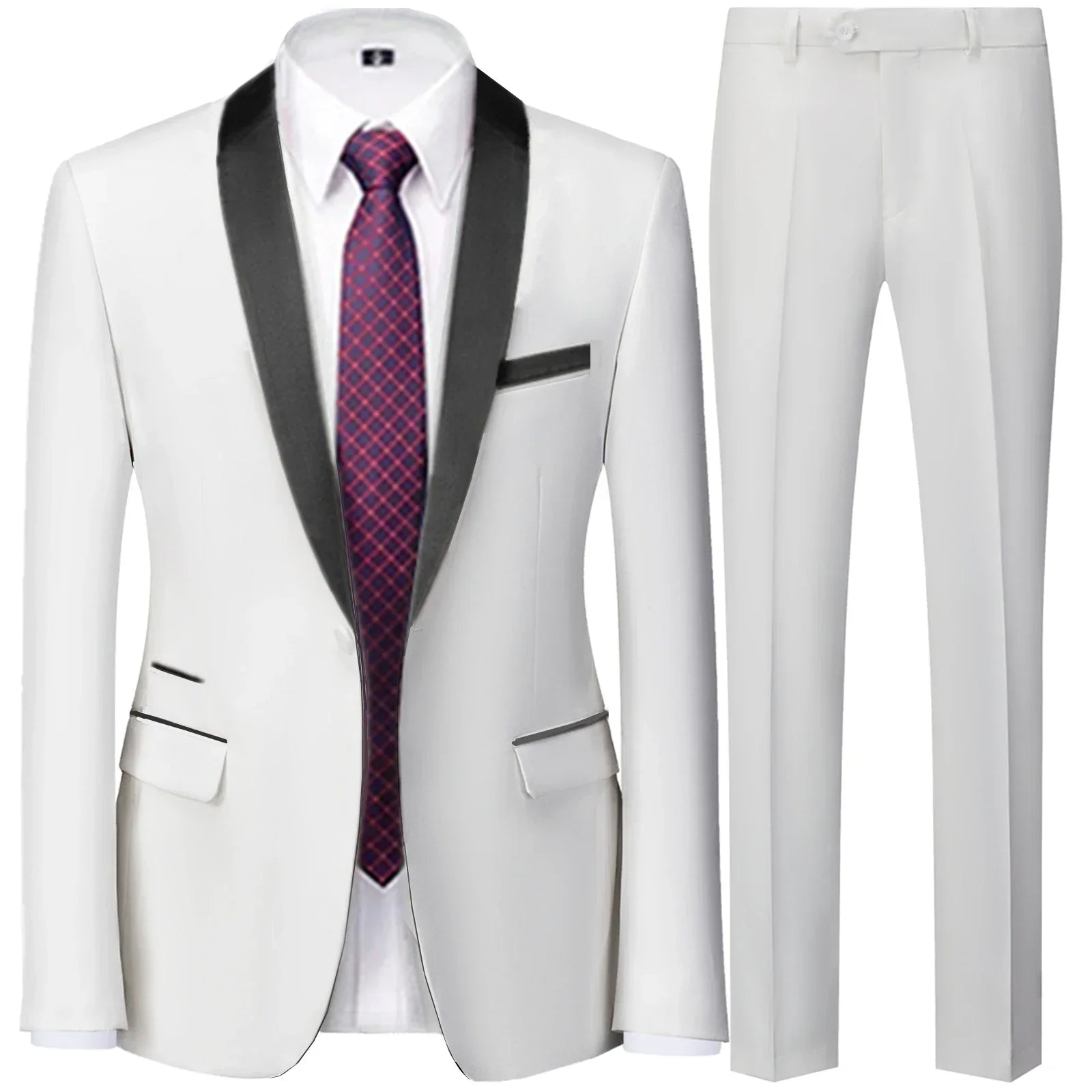 OXFORDIAN® Men’s Wedding Color-Block Collar Suit
