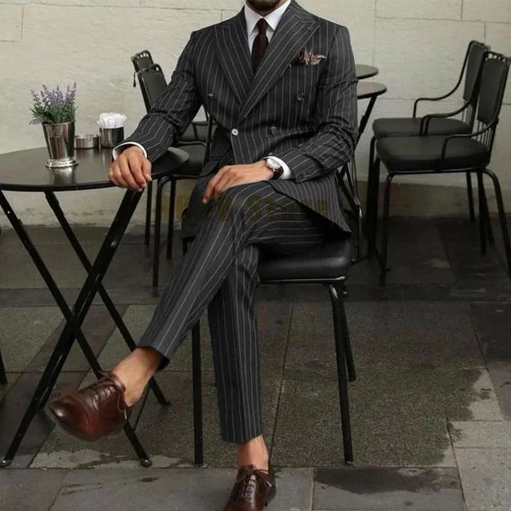 EDUARD® Men's Two Piece Double-Breasted Slim-Fit Suit