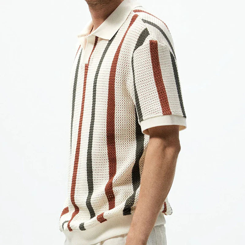 DAIKI® Lapel Short-sleeved Knit Polo Shirt