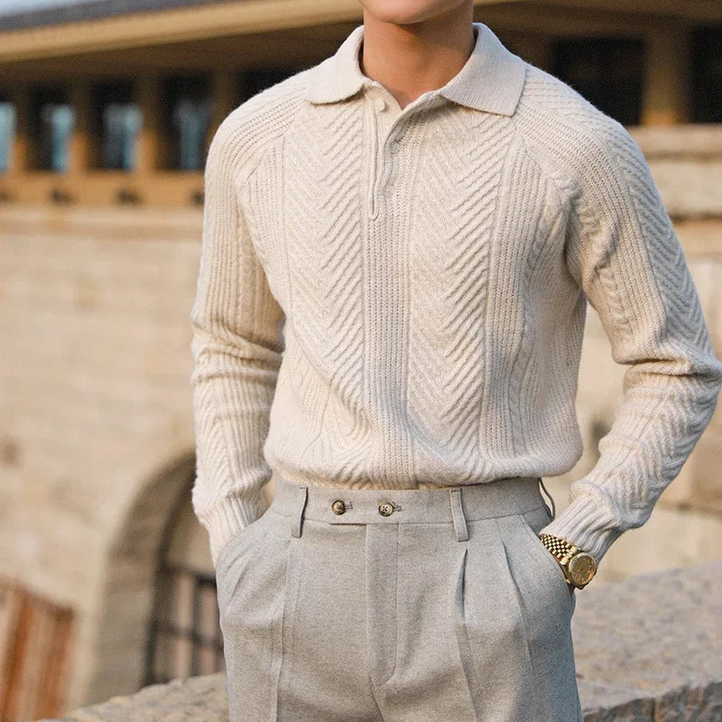 MERINOIS® Autumn/Winter Thickened Knitted Lapel Sweater for Men