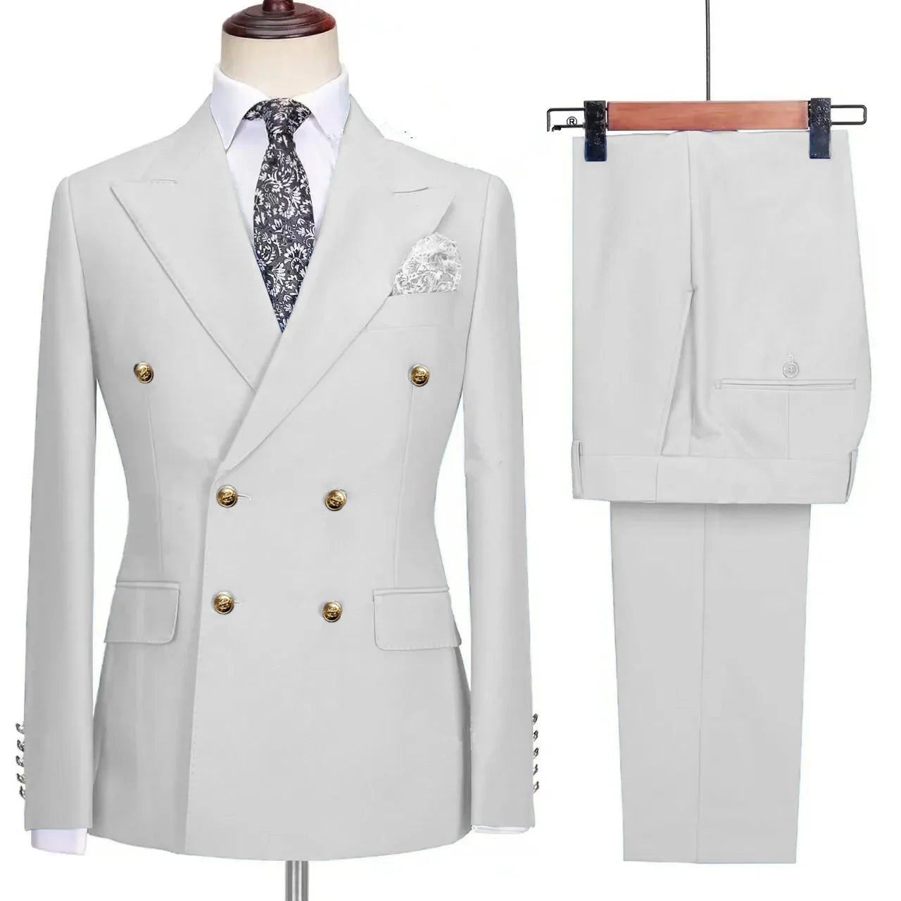 RENNEI® Slim Fit Suit Blazers Jacket Pants