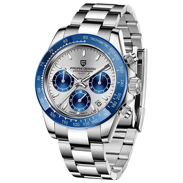 CASMONT® 40mm V2 Quartz Chronograph – Retro Sapphire Stainless Steel Waterproof Watch for Men