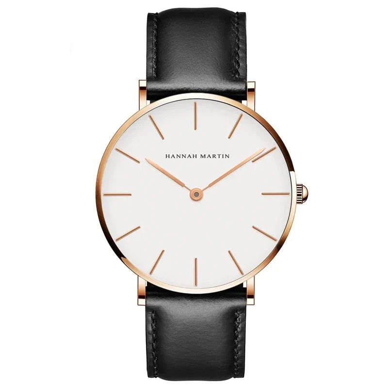 SCOSEZE® Silver Brown Leather Watch