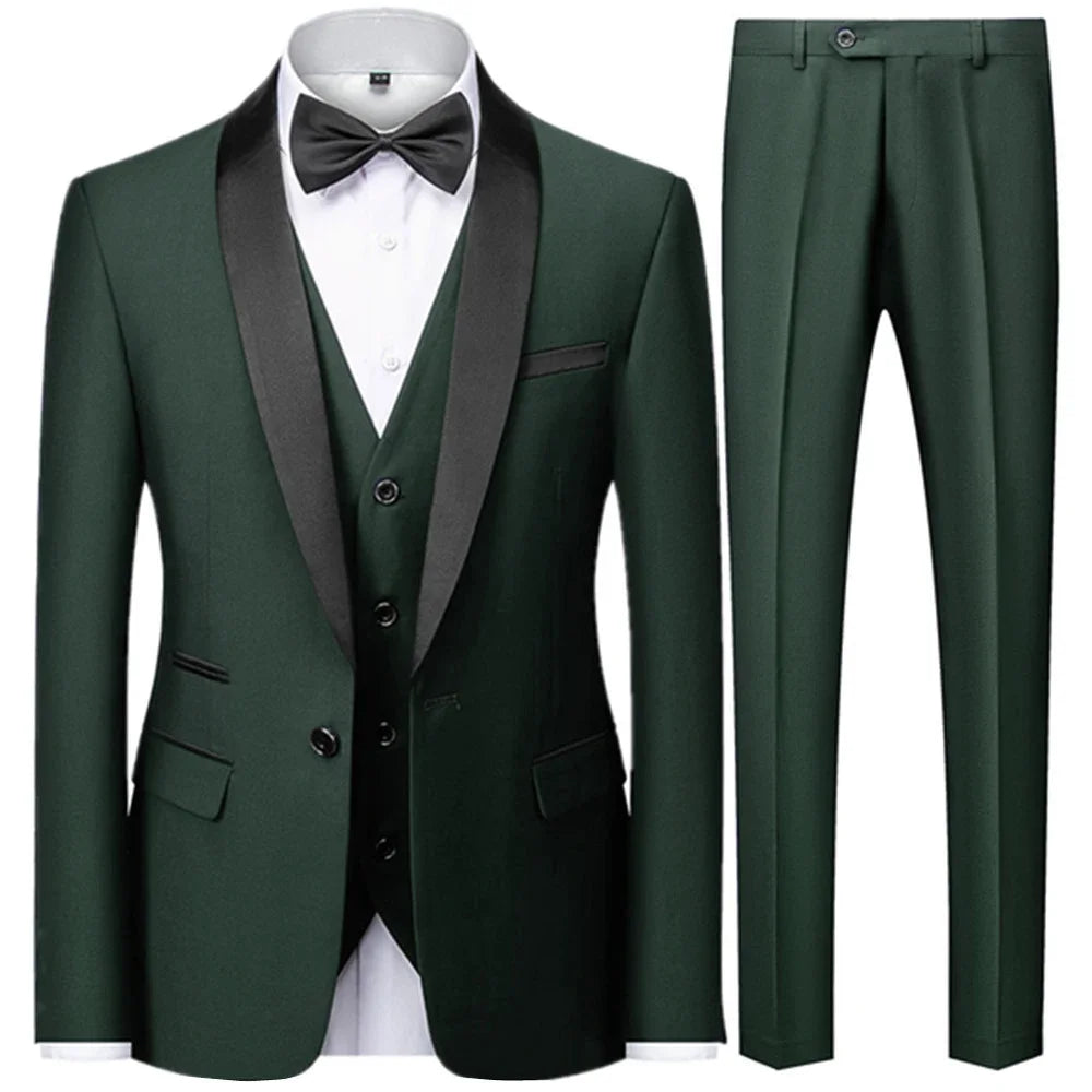 OXFORDIAN® Men’s Wedding Color-Block Collar Suit