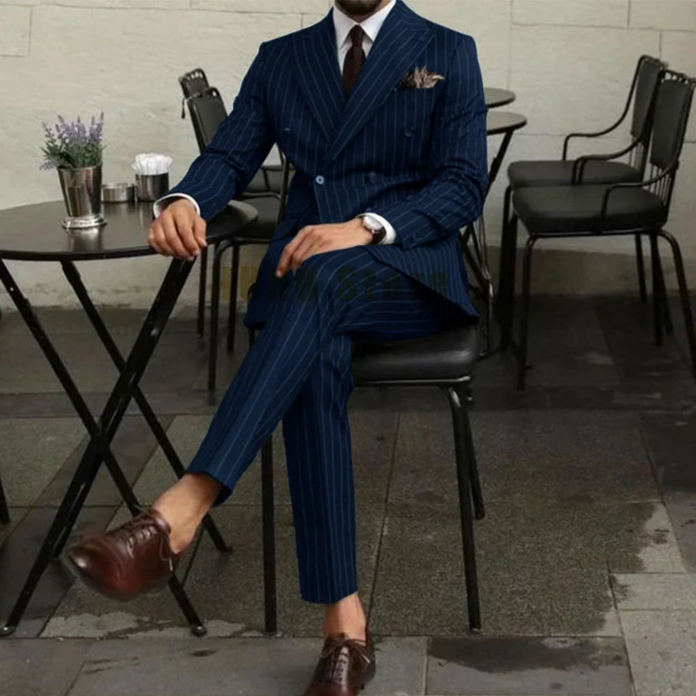 EDUARD® Men's Two Piece Double-Breasted Slim-Fit Suit