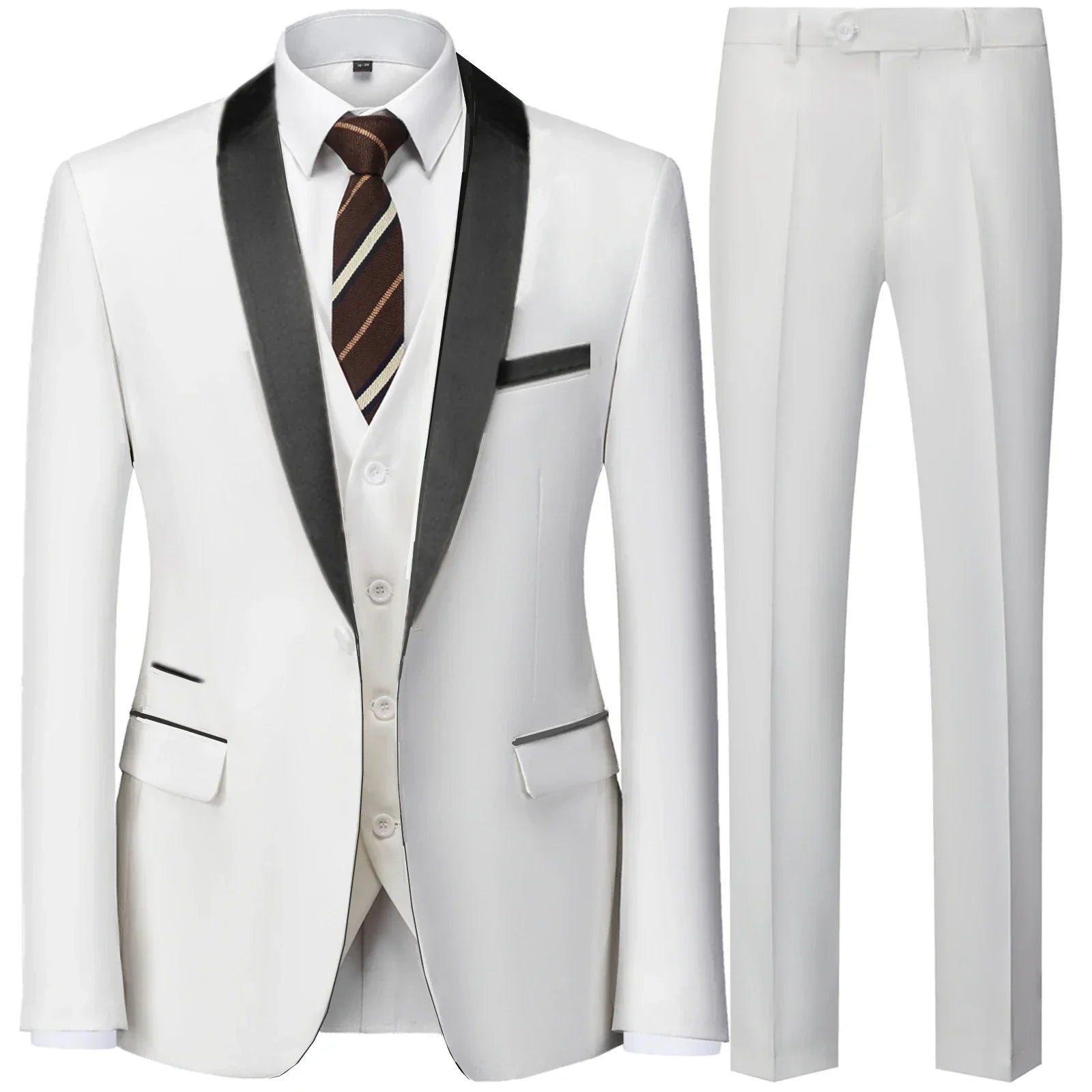 OXFORDIAN® Men’s Wedding Color-Block Collar Suit