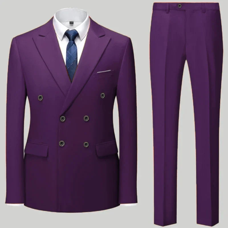 ALEKSEI®  Suit Jacket Blazers Coat Pants 2 Peaces Set