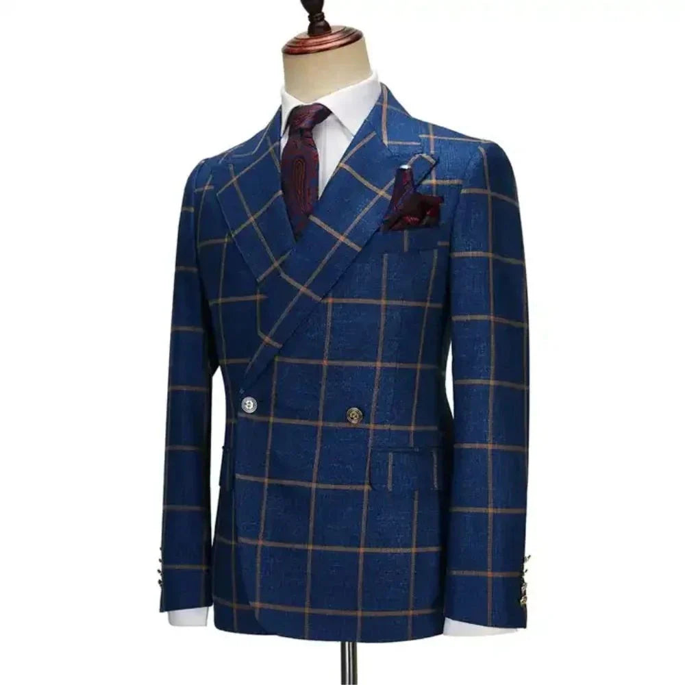 REGALLO® 3 Piece Plaid Suit for Men