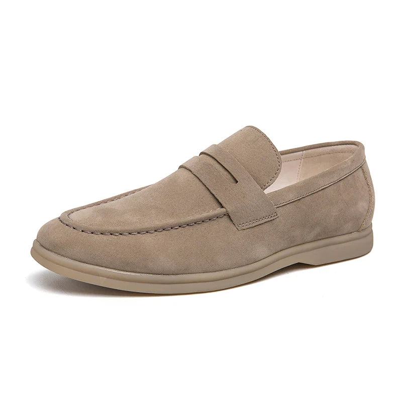 LEANDRO® Classic Soft Suede Penny Loafers for Men