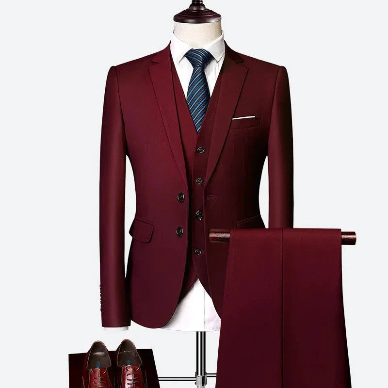 GRANTON® 3-Piece Men's Slim Fit Wedding Suit