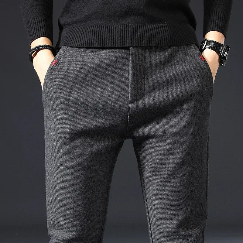 HARLOW® Men’s Autumn & Winter Stretch Pants – Classic Slim Fit Trousers