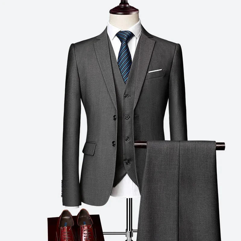 GRANTON® 3-Piece Men's Slim Fit Wedding Suit