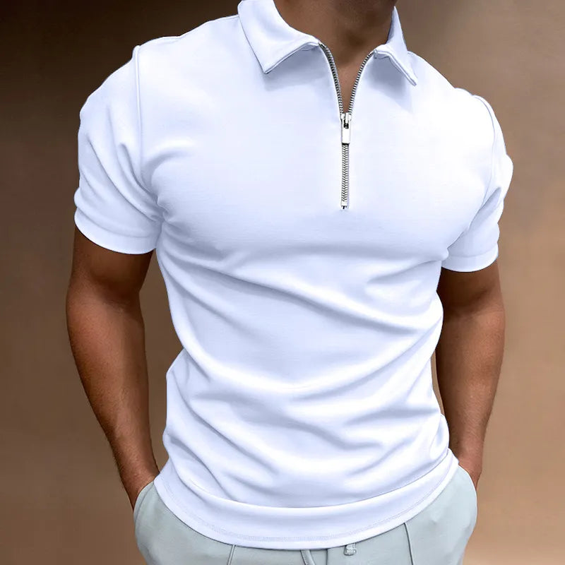 VICENZO® Men's Polo Shirt Collar Zipper