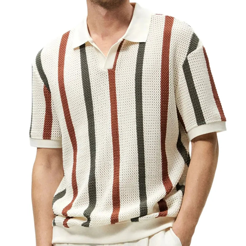 DAIKI® Lapel Short-sleeved Knit Polo Shirt