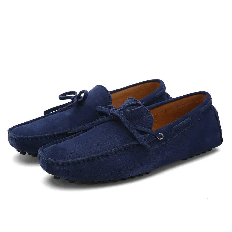 VANDOR® Summer Breeze Men’s Leather Loafers – Breathable Green Casual Shoes for Daily Comfort