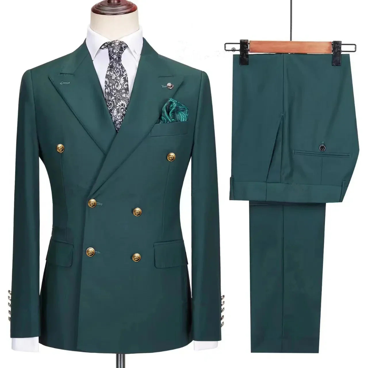RENNEI® Slim Fit Suit Blazers Jacket Pants